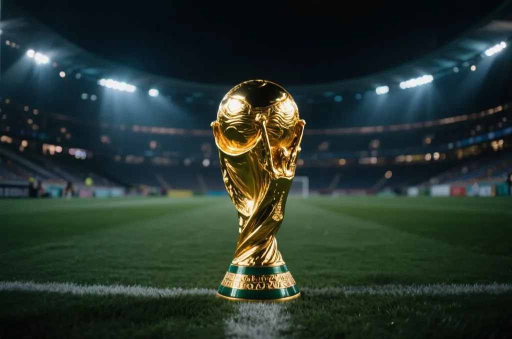 2026年世界杯大力神杯在现代化体育场中央